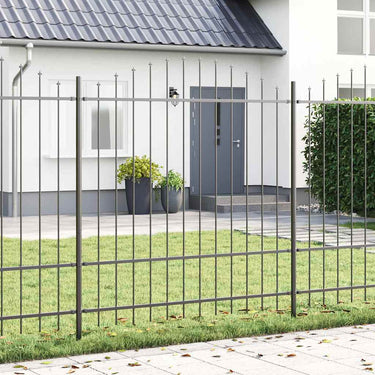 Vidaxl tuinhek 2 pcs grijs 170 x 215 cm gepoedercoat staal