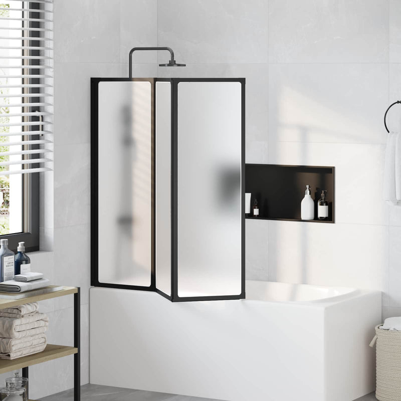 Afbeelding laden in galerijviewer, Vidaxl douchescherm zwart 120 x 2 x 117 cm aluminium en pp
