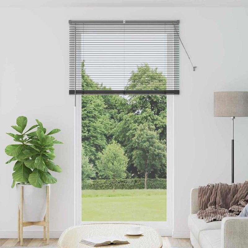 Afbeelding laden in galerijviewer, Vidaxl venetiaanse jaloezieën donkergrijs 220 x 110 cm aluminium
