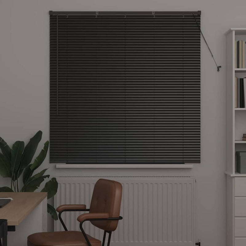 Afbeelding laden in galerijviewer, Vidaxl venetiaanse jaloezieën zwart 130 x 125 cm aluminium
