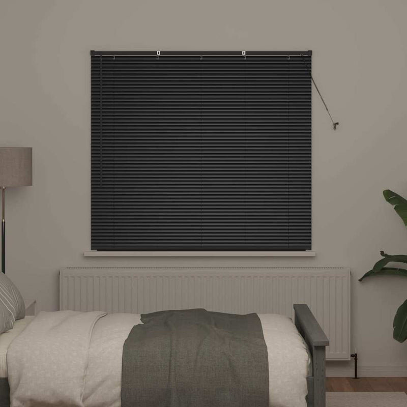 Afbeelding laden in galerijviewer, Vidaxl venetiaanse jaloezieën zwart 130 x 140 cm aluminium
