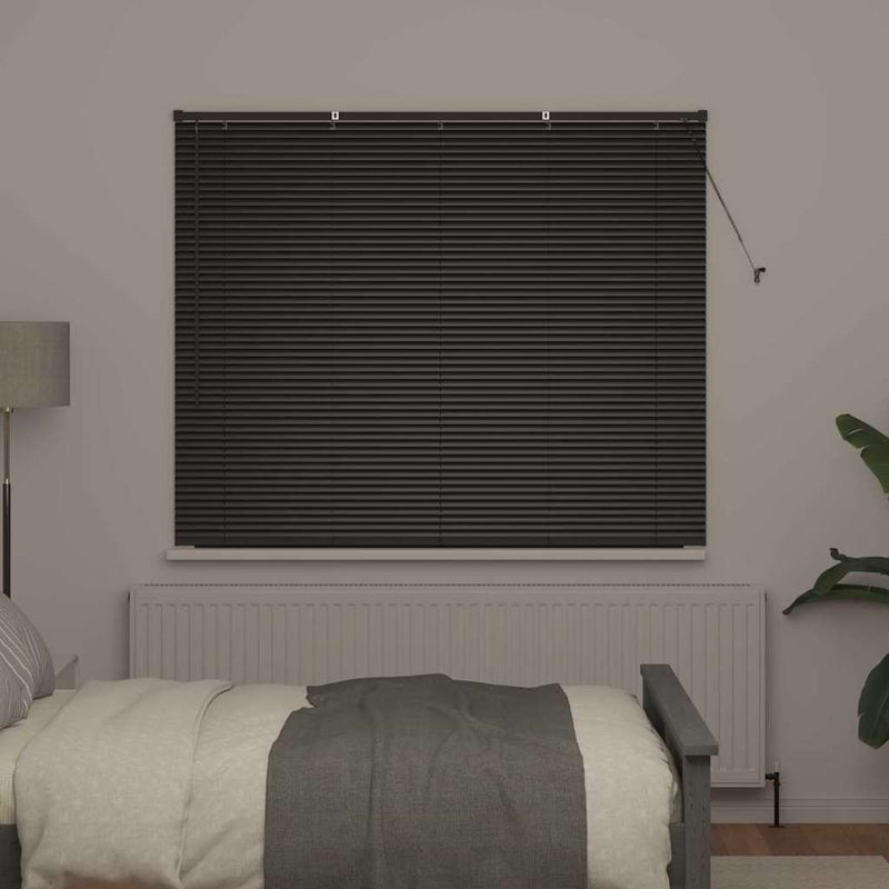 Afbeelding laden in galerijviewer, Vidaxl venetiaanse jaloezieën zwart 130 x 155 cm aluminium
