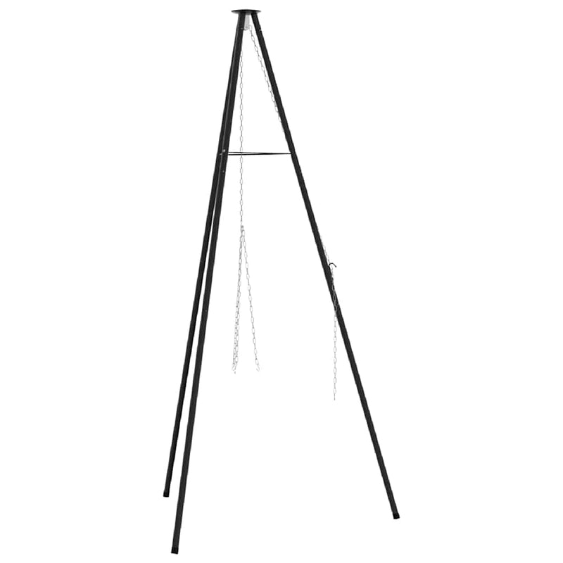 Afbeelding laden in galerijviewer, Vidaxl kampvuur tripod zwart 92 x 92 x 151,5 cm staal
