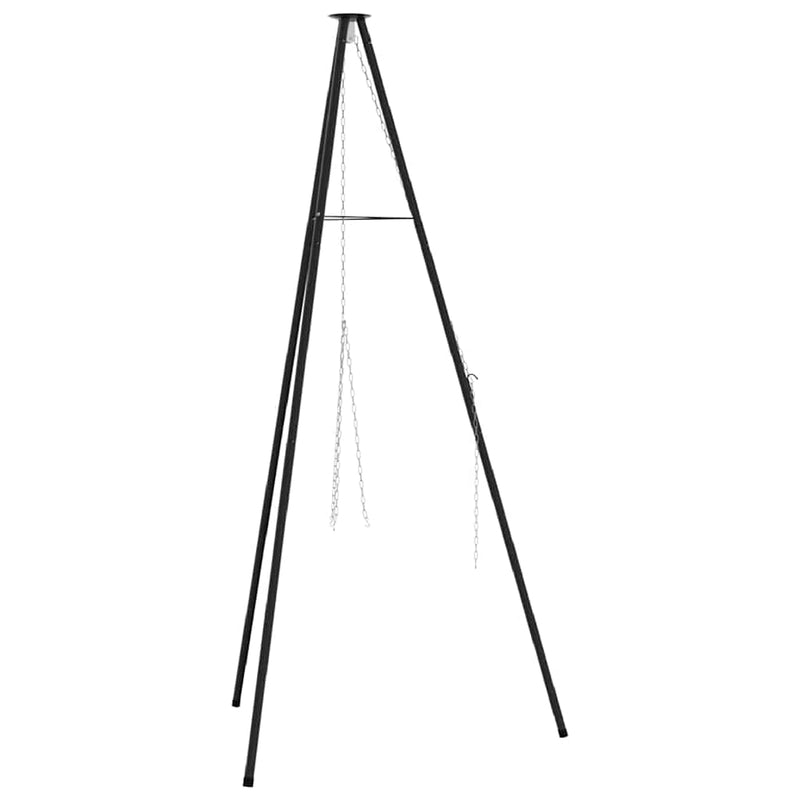 Afbeelding laden in galerijviewer, Vidaxl kampvuur tripod zwart 92 x 92 x 191,5 cm staal
