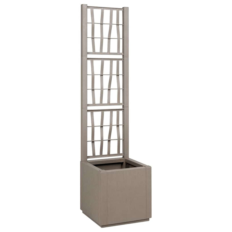 Afbeelding laden in galerijviewer, Vidaxl tuindruppel met trellis licht bruin 36 x 36 x 140 cm pp
