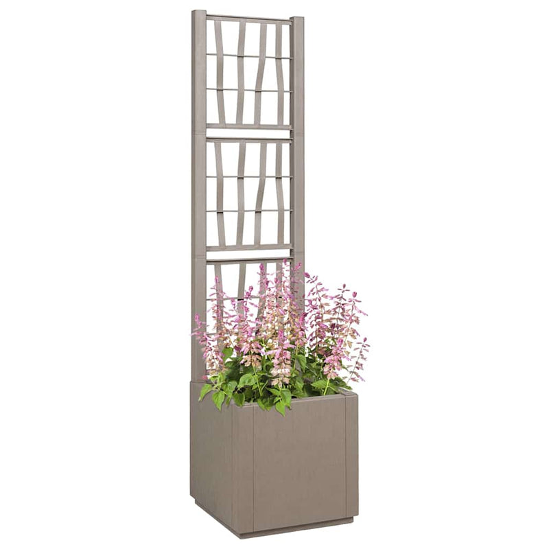 Afbeelding laden in galerijviewer, Vidaxl tuindruppel met trellis licht bruin 36 x 36 x 140 cm pp

