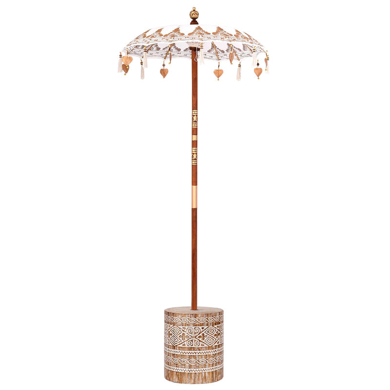 Afbeelding laden in galerijviewer, Vidaxl balinese parasol met basis crème 95 x 95 x 260 cm

