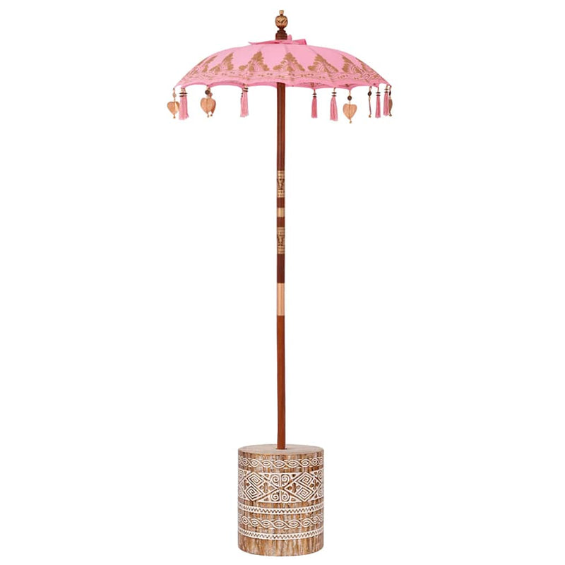 Afbeelding laden in galerijviewer, Vidaxl balinese parasol met basis roze 95 x 95 x 260 cm
