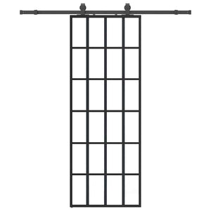 Vidaxl schuifdeur met beslagset 76x205 cm esg glas zwart