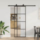 Vidaxl schuifdeur met beslagset 76x205 cm esg glas zwart