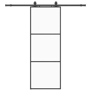 Vidaxl schuifdeur met beslagset 76x205 cm esg glas zwart