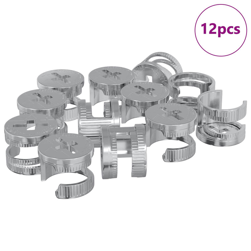 Afbeelding laden in galerijviewer, Vidaxl cam lock moeren 12 pcs zilver 12 x 10 mm staal
