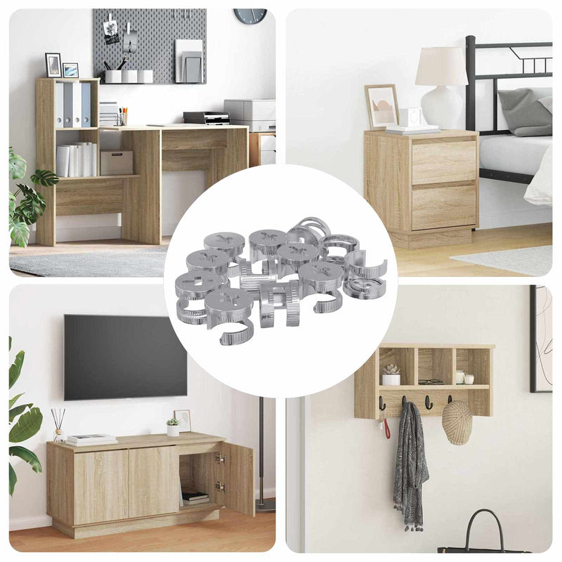 Afbeelding laden in galerijviewer, Vidaxl cam lock moeren 8372 pcs zilver staal
