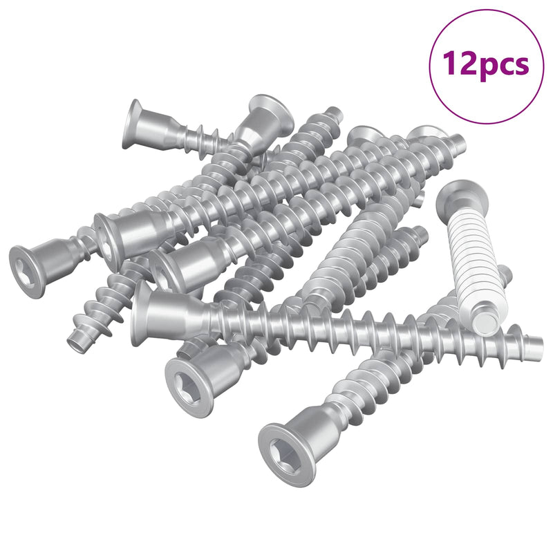 Afbeelding laden in galerijviewer, Vidaxl bevestigingsschroeven 12 pcs zilver ø7 x 58 mm metaal
