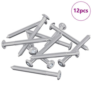 Vidaxl meubelschroeven 12 st zilver m6 x 60 mm staal