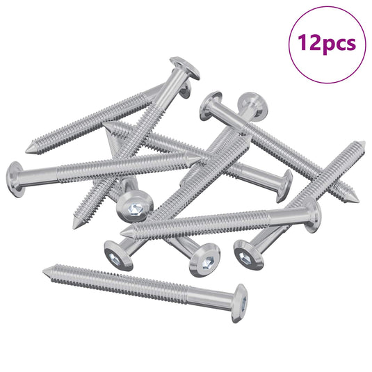 Vidaxl meubelschroeven 12 st zilver m6 x 60 mm staal