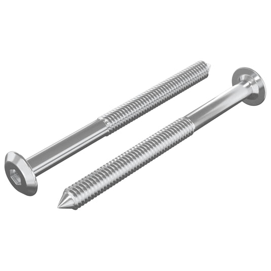 Vidaxl meubelschroeven 2 pcs zilver m6 x 70 mm staal