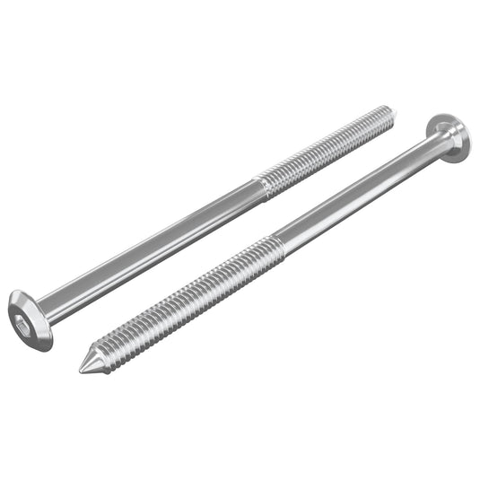 Vidaxl meubelschroeven 2 pcs zilver m6 x 100 mm staal
