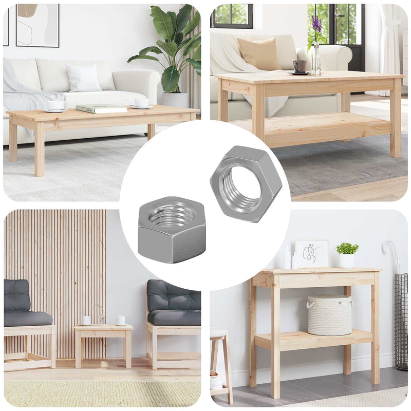Afbeelding laden in galerijviewer, Vidaxl zeshoekige moer 2 pcs zilver m6 ijzer
