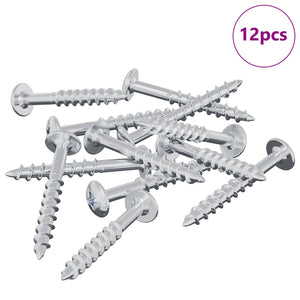 Vidaxl bout 12 st zilver 9,8 x 35 mm ijzer