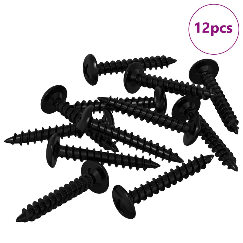 Afbeelding laden in galerijviewer, Vidaxl zelftappende nagel 12 pcs zwart 4 x 25 mm staal
