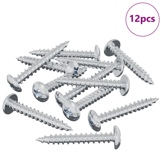 Vidaxl houten schroef 12 pcs zilver m4 x 28 mm ijzer