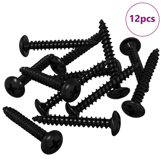 Vidaxl tapnagel 12 st zwart m4 x 28 mm staal