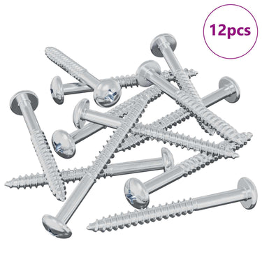 Vidaxl houten schroef 12 pcs zilver 9,8 x 53 mm staal