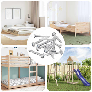 Vidaxl houten schroeven 8451 st zilver staal
