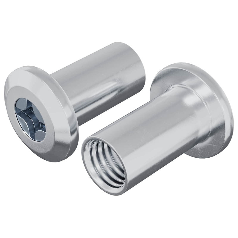 Afbeelding laden in galerijviewer, Vidaxl slotmoer 2 st nikkel m6 x 15 mm staal
