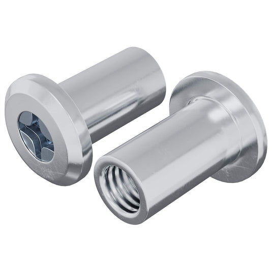 Vidaxl slotmoer 2 pcs zilver m6 x 15 mm staal