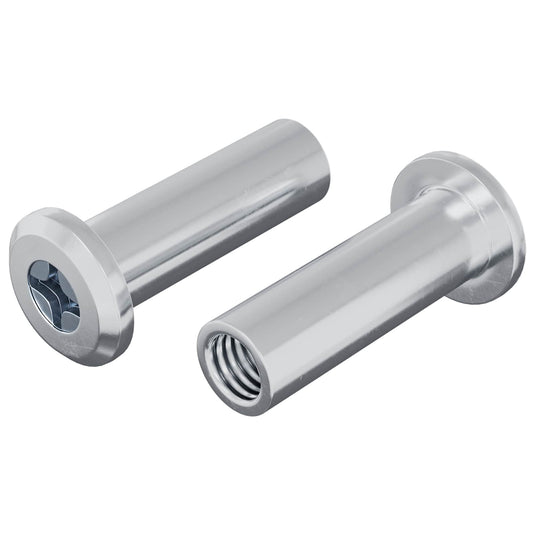 Vidaxl slotmoer 2 pcs zilver m6 x 15 mm staal