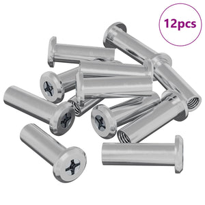 Vidaxl slotmoer 12 st zilver m6 x 25 mm staal