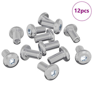 Vidaxl slotschroef effen 12 st zilver m6 x 12 mm staal