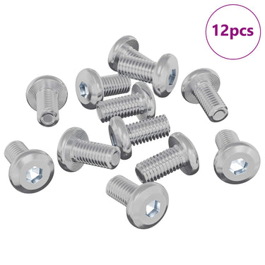 Vidaxl slotschroef effen 12 pcs zilver m6 x 12 mm staal