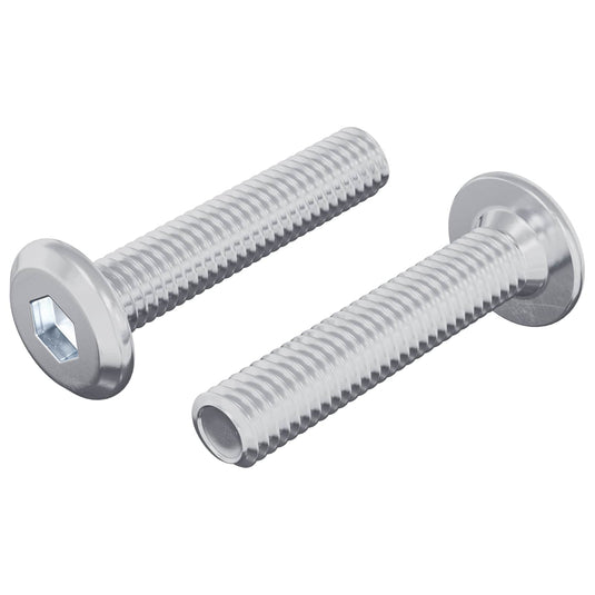 Vidaxl slotschroef effen 2 pcs zilver m6 x 30 mm staal