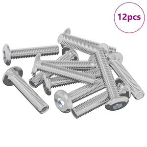 Vidaxl slotschroef effen 12 st zilver m6 x 30 mm staal