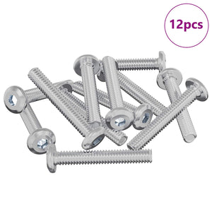 Vidaxl slotschroef effen 12 st zilver m6 x 35 mm staal