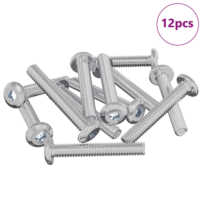 Afbeelding laden in galerijviewer, Vidaxl slotschroef effen 12 pcs zilver m6 x 35 mm staal
