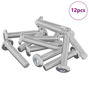 Vidaxl vergrendelingsschroef 12 st zilver m6 x 30 mm staal