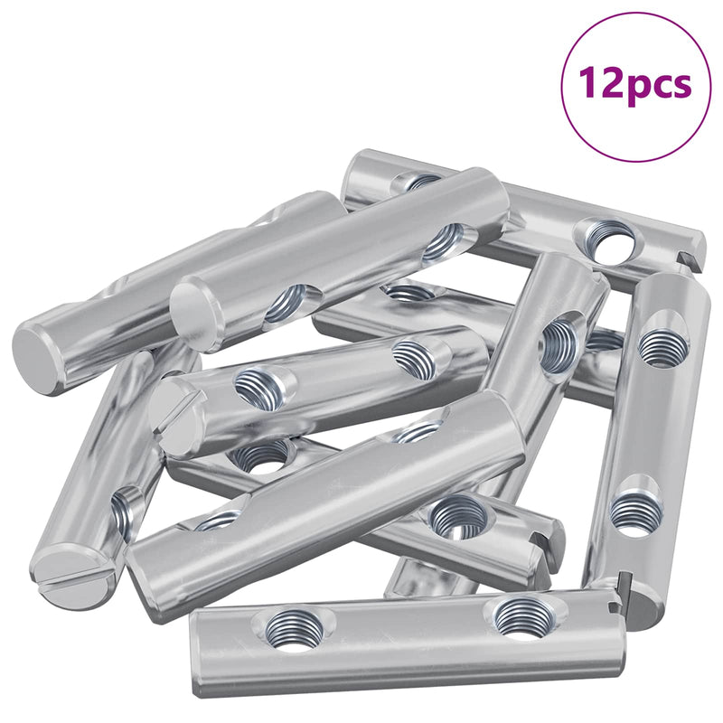 Afbeelding laden in galerijviewer, Vidaxl moer 12 pcs verzinkt 60 x 12 mm ijzer
