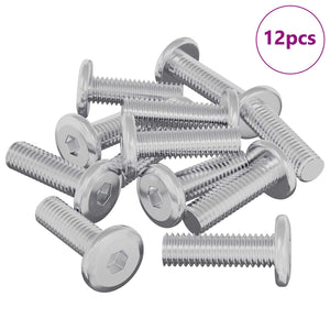Vidaxl bout 12 st zilver 8 x 25 mm staal