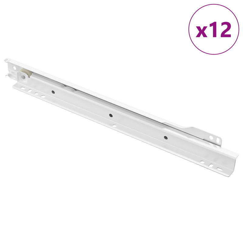 Afbeelding laden in galerijviewer, Vidaxl ladegeleider 12 pcs wit 300 mm staal
