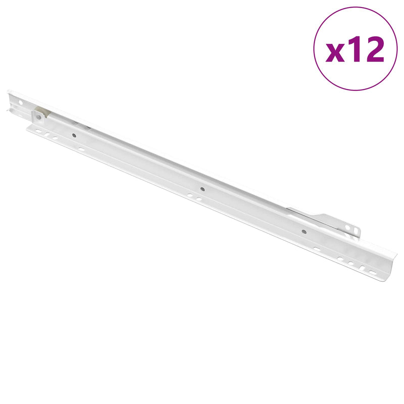 Afbeelding laden in galerijviewer, Vidaxl ladegeleider 12 pcs wit 400 mm staal

