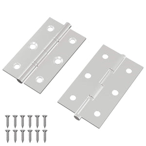 Vidaxl scharnier effen 2 st zilver 58 x 35 x 1 mm staal