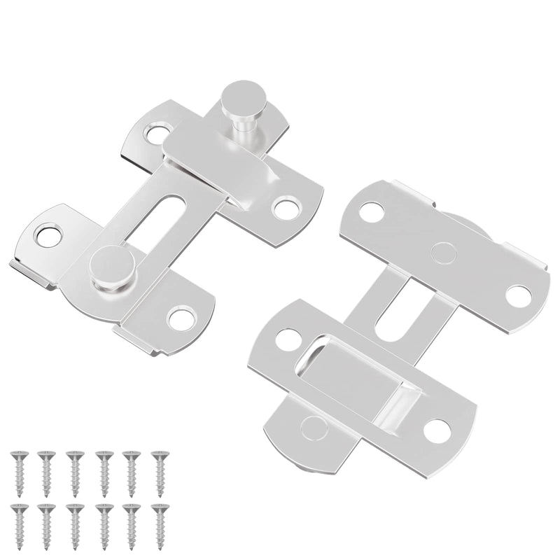 Afbeelding laden in galerijviewer, Vidaxl deurslot 2 pcs zilver 70 x 8 mm staal

