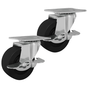Vidaxl caster 2 st zwart en zilver 50,7 x 50,7 x 24,4 mm ijs en nylon