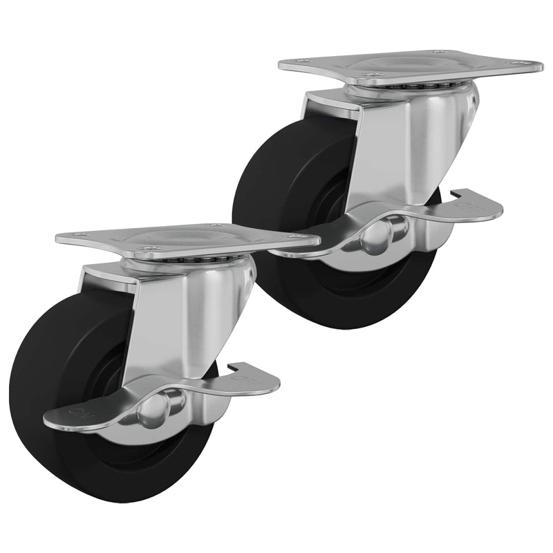 Afbeelding laden in galerijviewer, Vidaxl caster 2 st zwart en zilver 50,7 x 50,7 x 24,4 mm ijs en nylon
