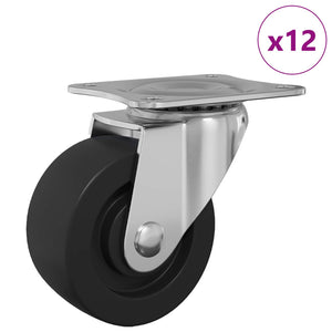 Vidaxl zwenkwiel 12 st zilver 60 x 60 x 50 mm ijs en nylon