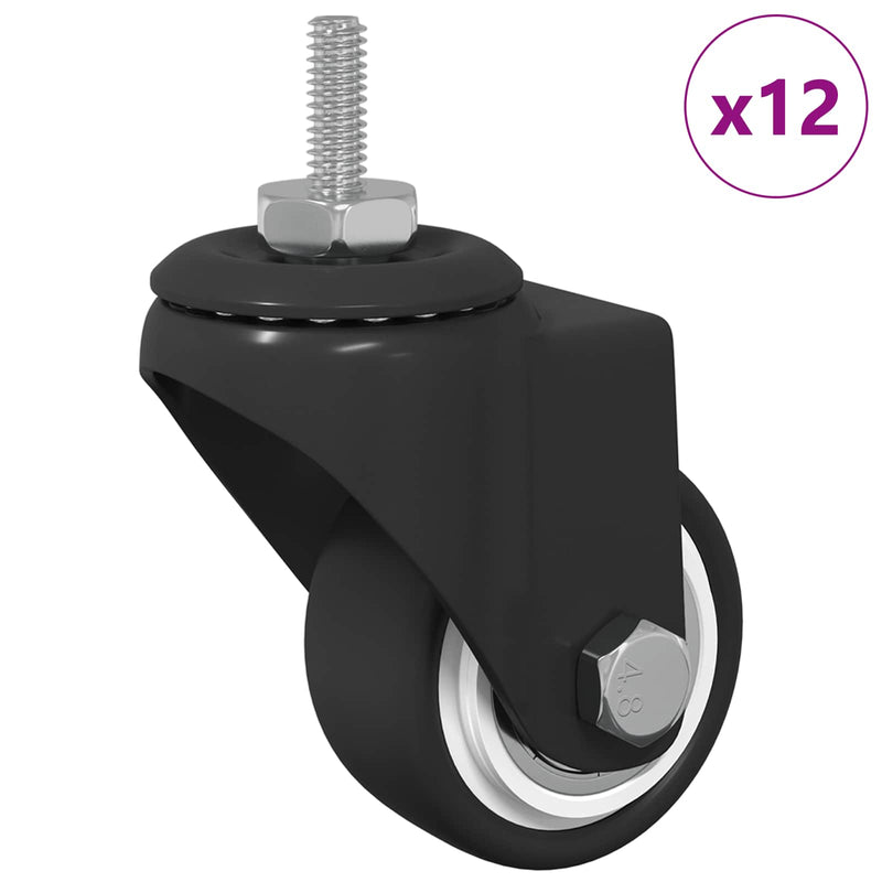 Afbeelding laden in galerijviewer, Vidaxl zwenkwiel 12 st zwart 40,4 x 40,4 x 19,7 mm ijs en nylon
